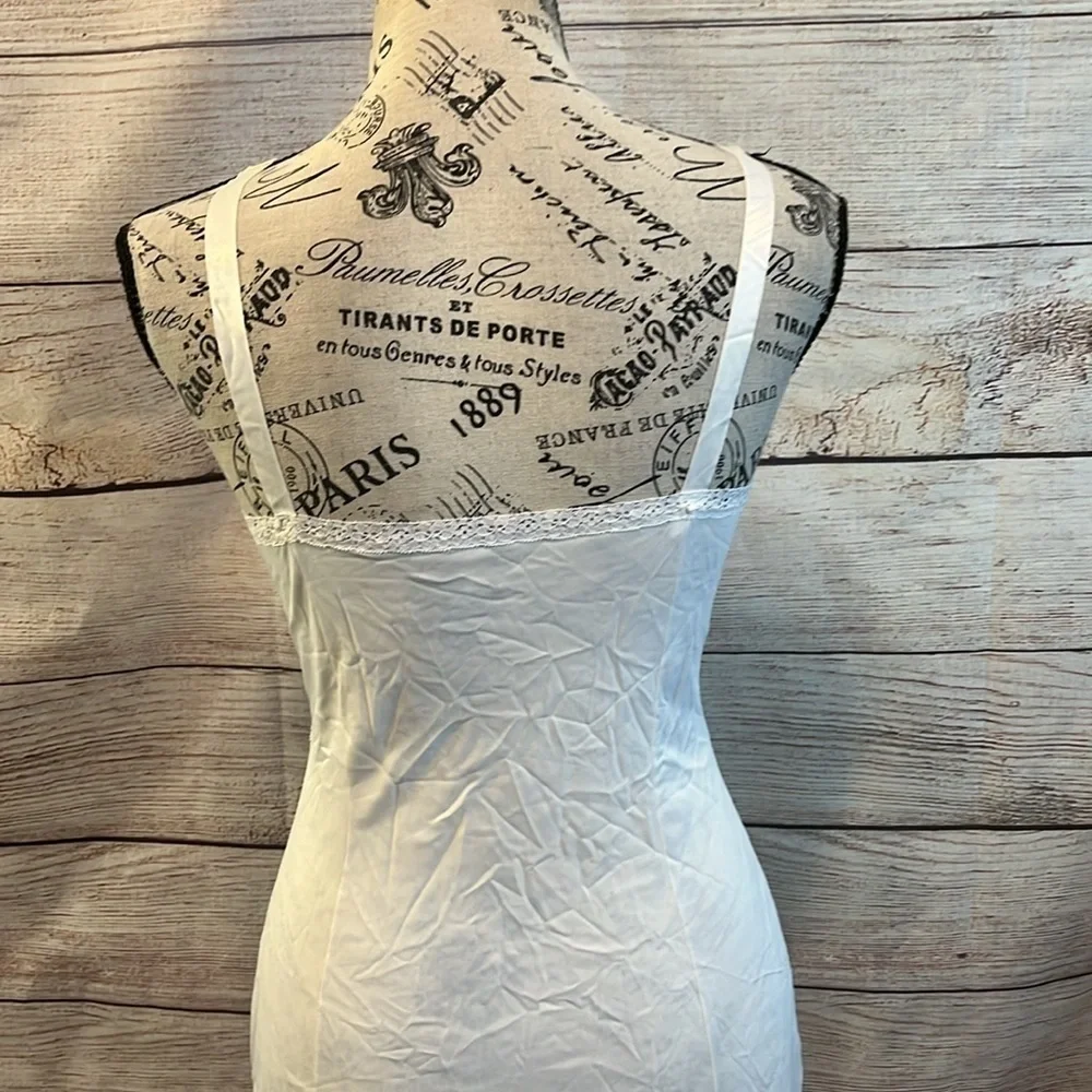Vintage Full Body Slip Lingerie ILGWU Lace White Adjustable Straps XS - Picture 6 of 10